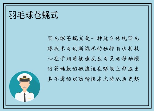 羽毛球苍蝇式